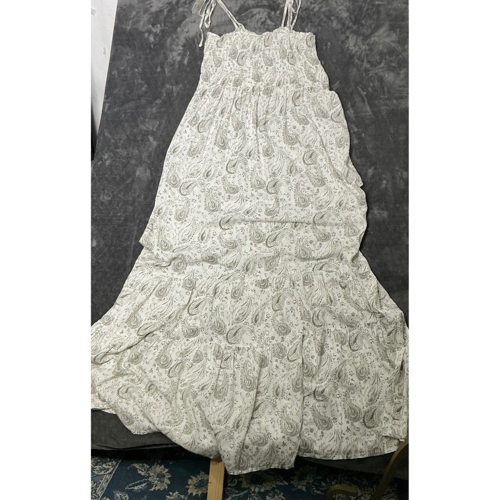 Boho Me Women Black Paisley Smocked Tiered Maxi Dress Boho Cottagecore L New‎ - Picture 4 of 11